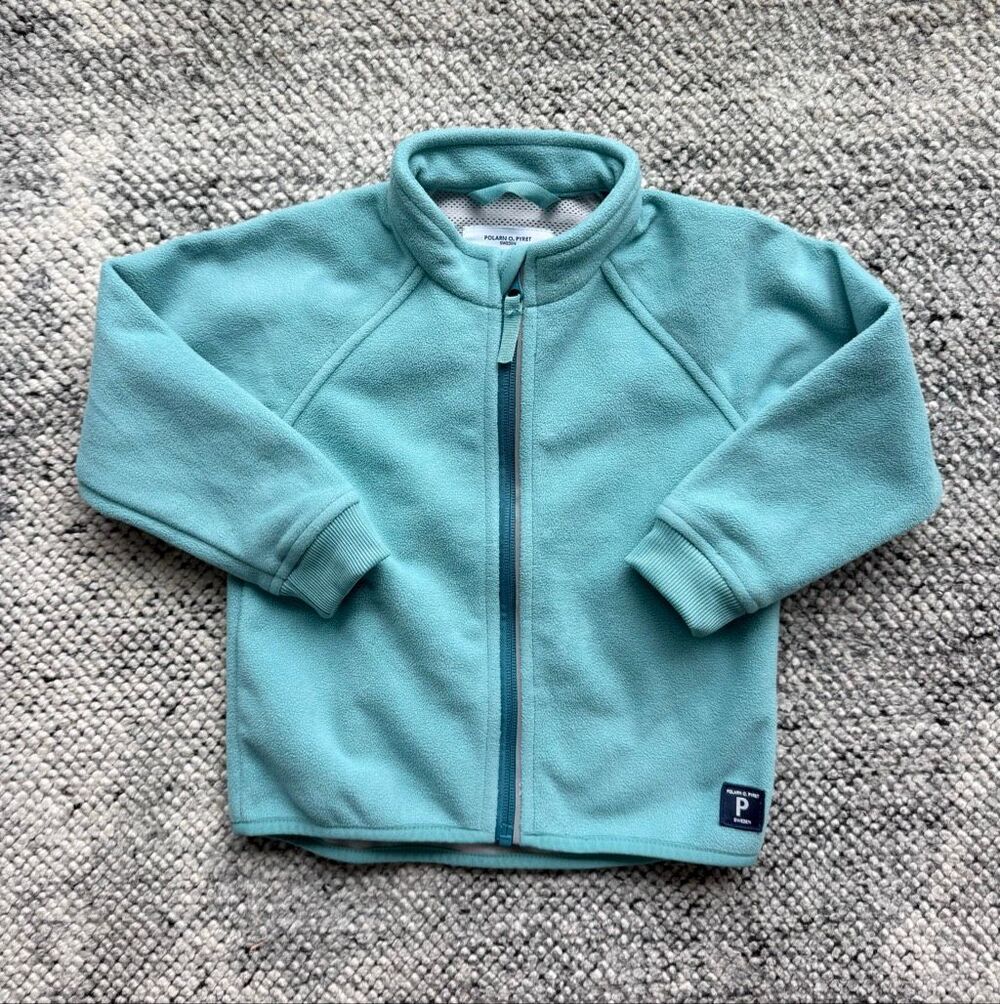 Polarn O. Pyret 1.5-2T Kids Aqua Blue Fleece Full Zip Jacket